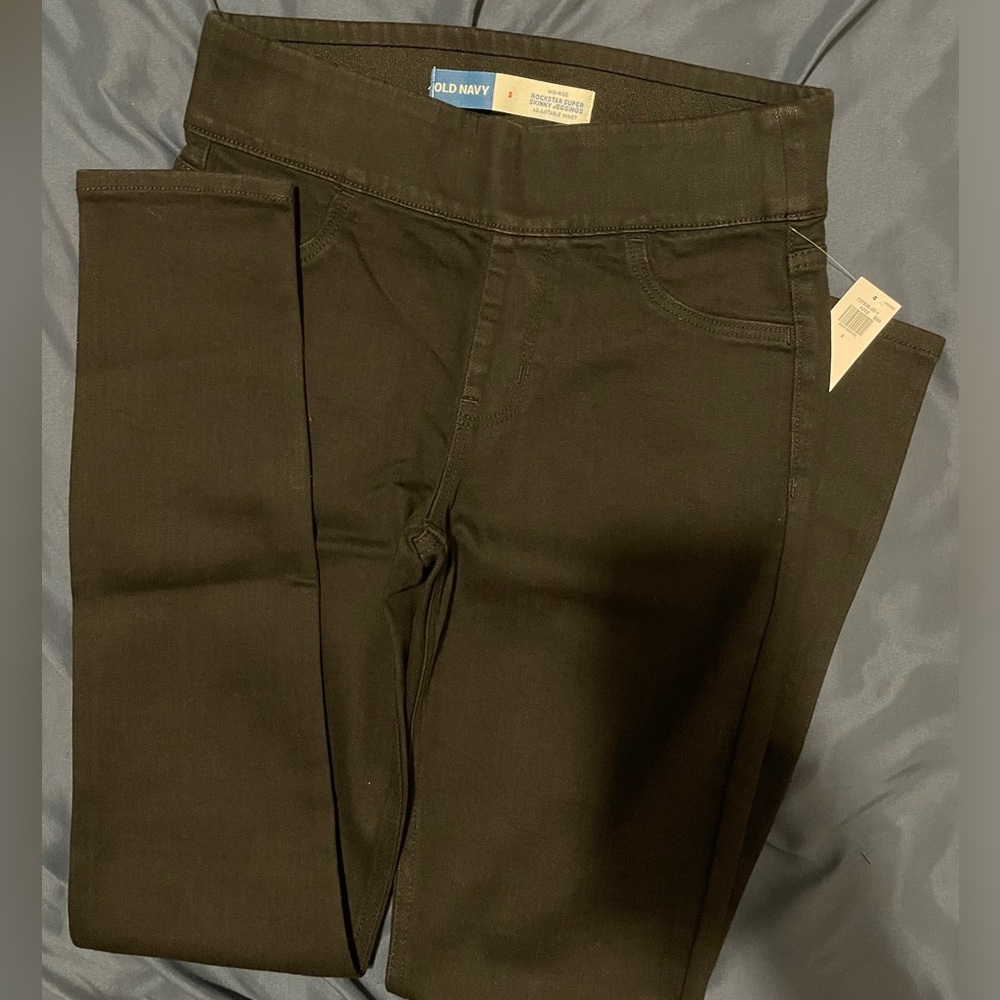 NWT Old Navy Mid Rise Adjustable Waist Rockstar Super Skinny Jeggings